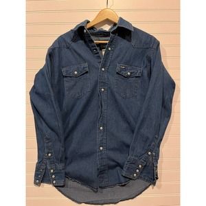 Vintage 90s Denim pearl snap denim button down
